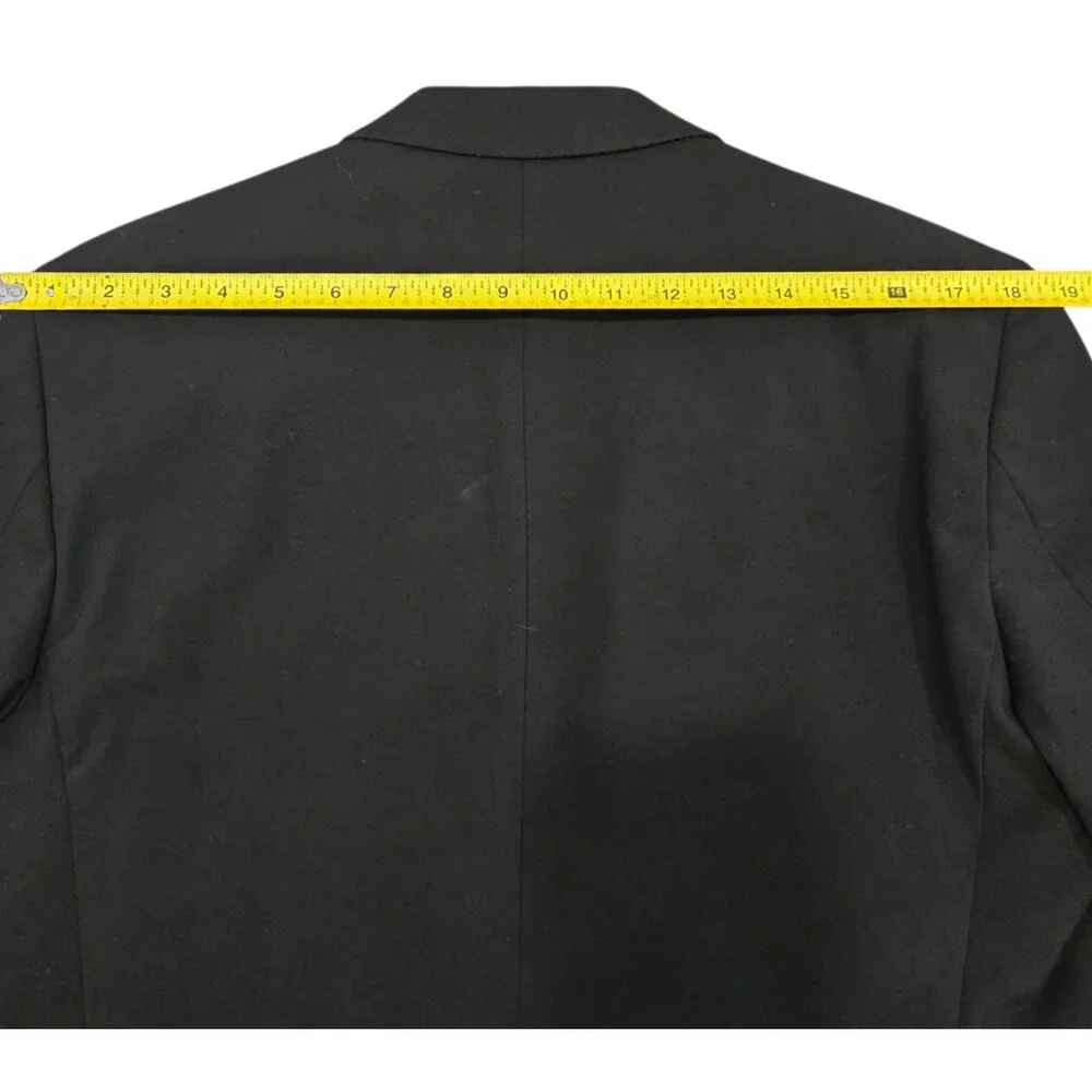 J Ferrar Slim Fit Suit Coat Mens 38R Black 2 Button Jacket Double Vented - Picture 4 of 8